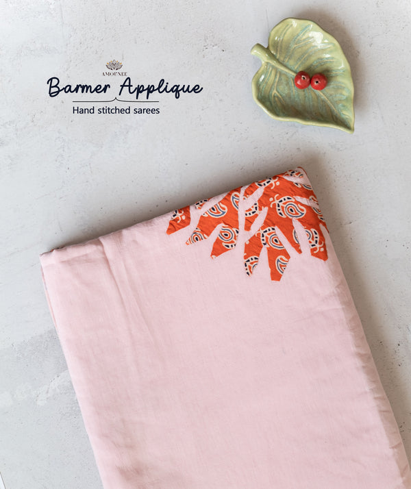 Applique HandStiched Cotton Saree