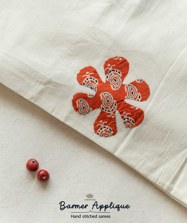Applique HandStiched Cotton Saree