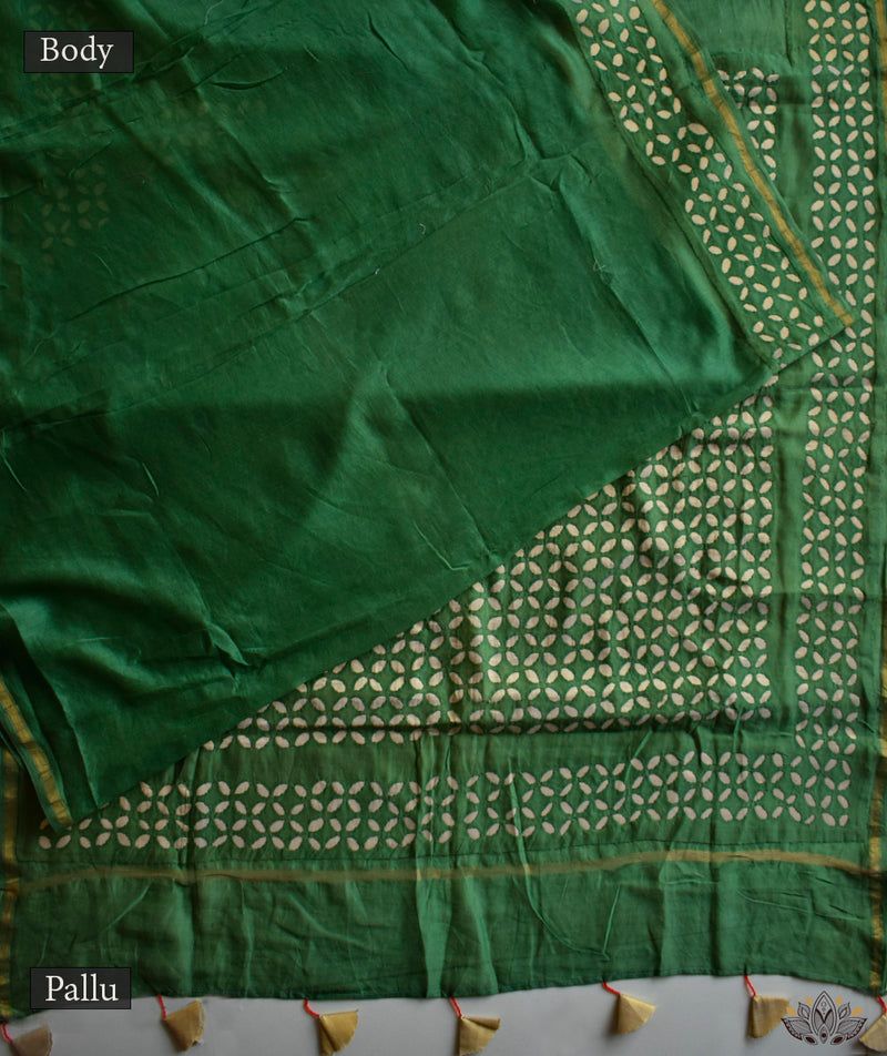 Applique HandStiched Chanderi Saree