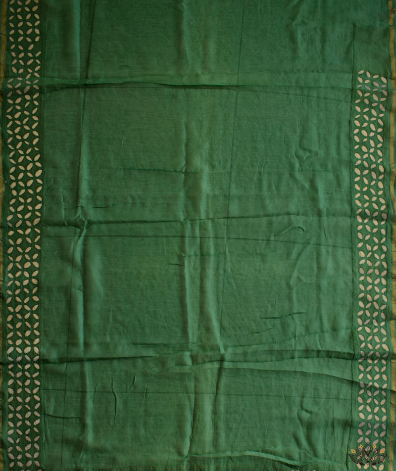 Applique HandStiched Chanderi Saree