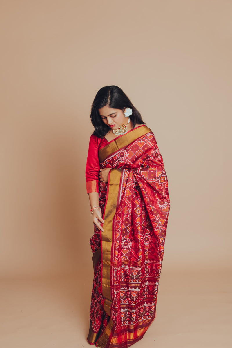 Patola Semi Double Ikat Sarees