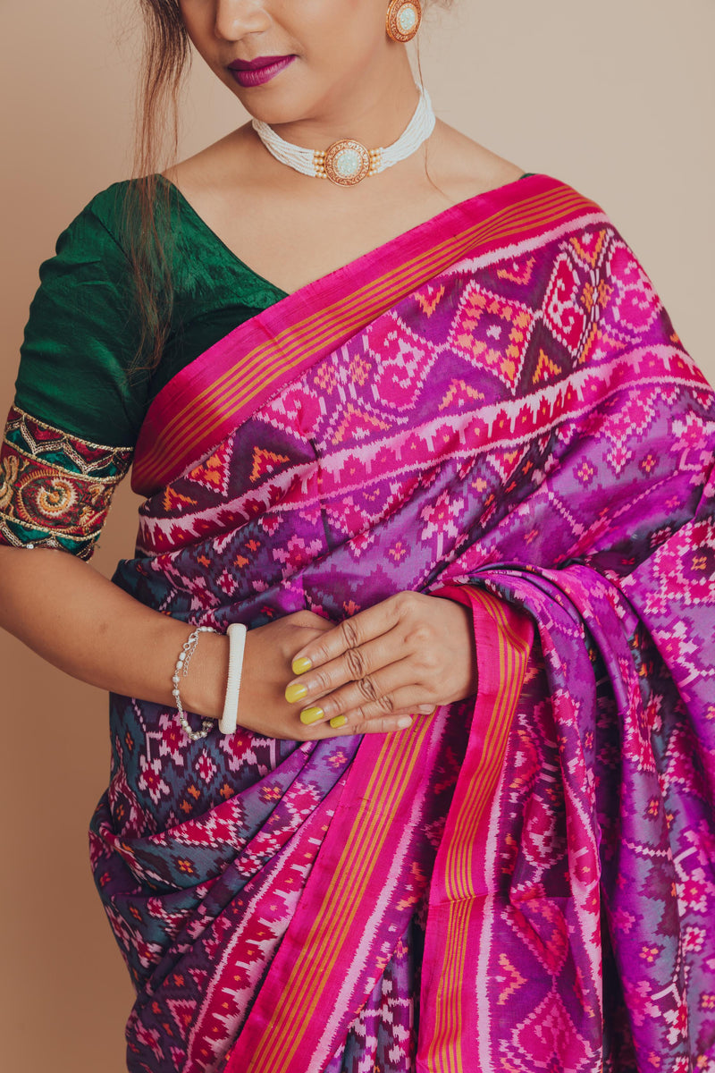 Patola Semi Double Ikat Sarees