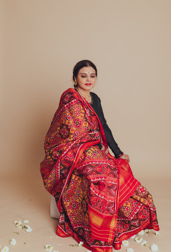 Patola Semi Double Ikat Sarees