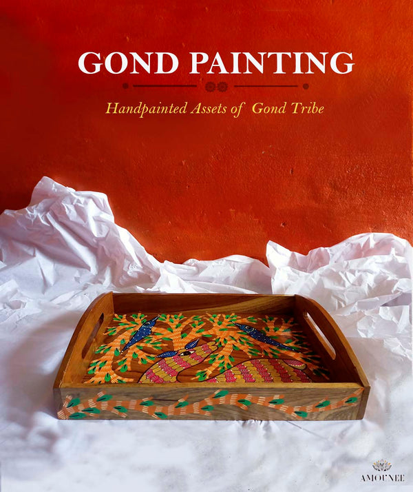 GOND PAINTING WOODEN TRAYS