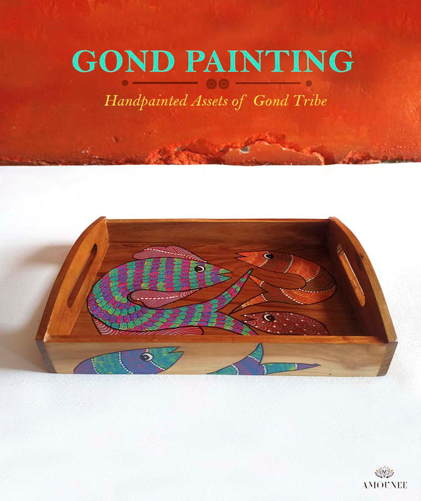 GOND PAINTING WOODEN TRAYS
