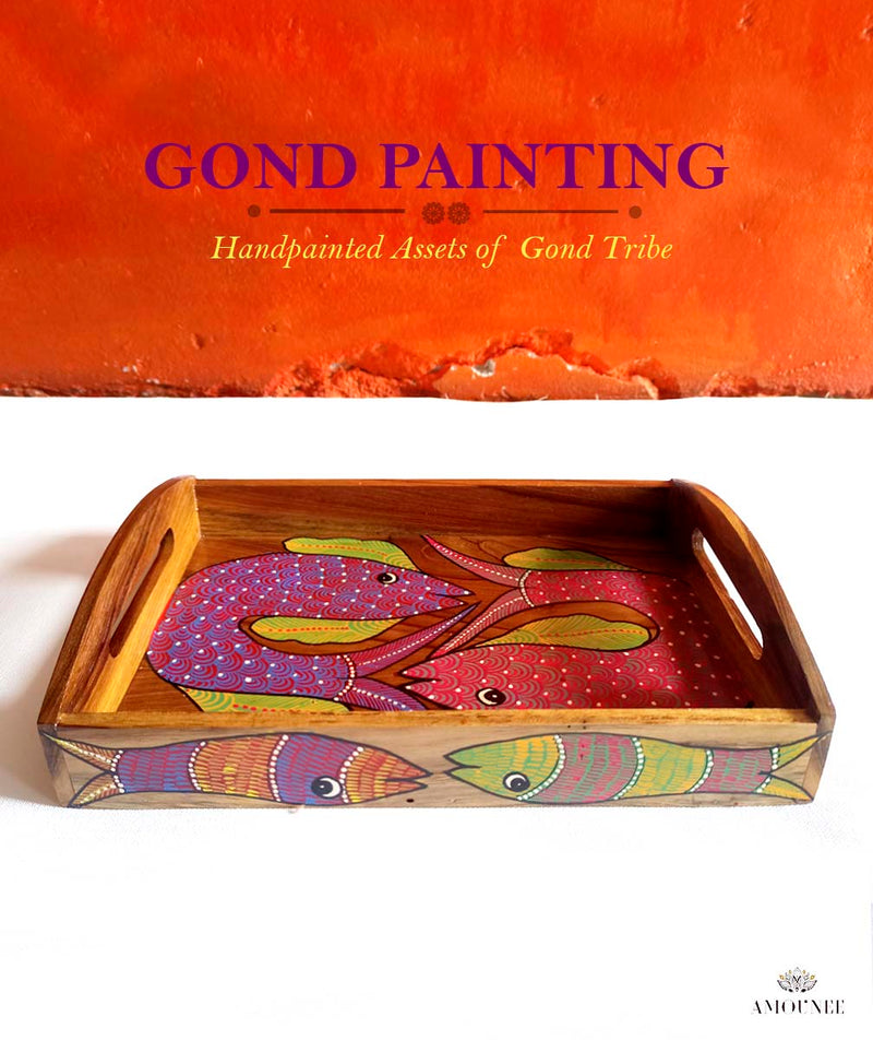 GOND PAINTING WOODEN TRAYS