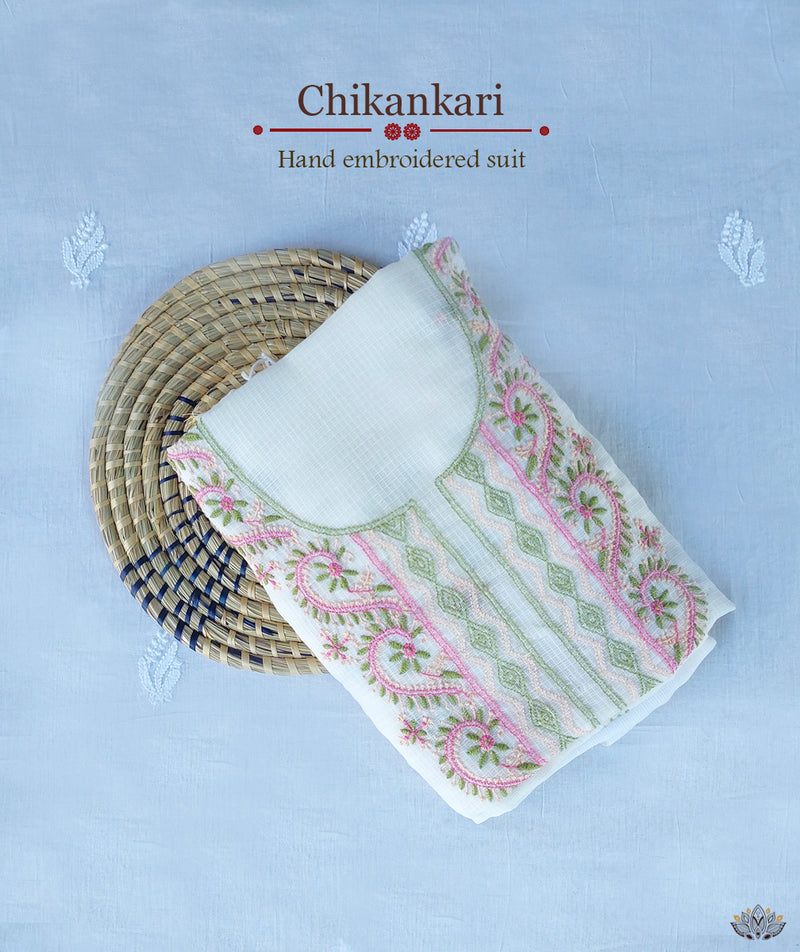 Chikankari Hand Embroidered Suit Piece