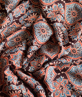 Ajrakh modal silk hand block printed yardage