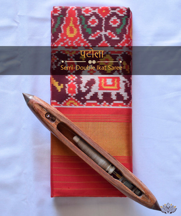 Semi Double Ikat Patola Sarees