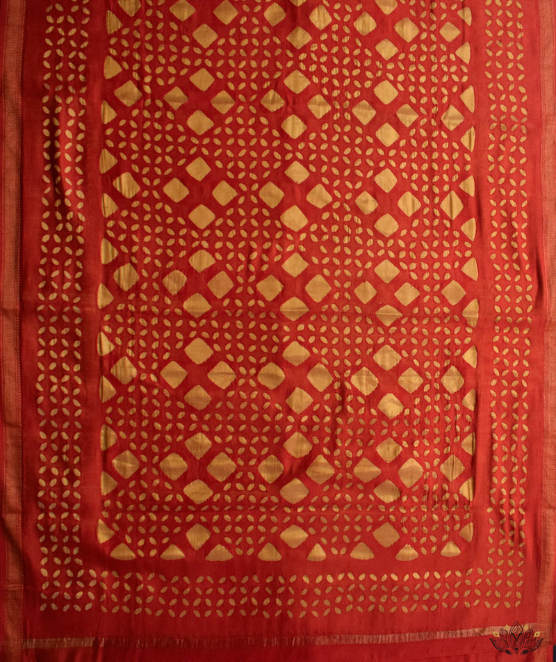 Applique HandStiched Chanderi Saree