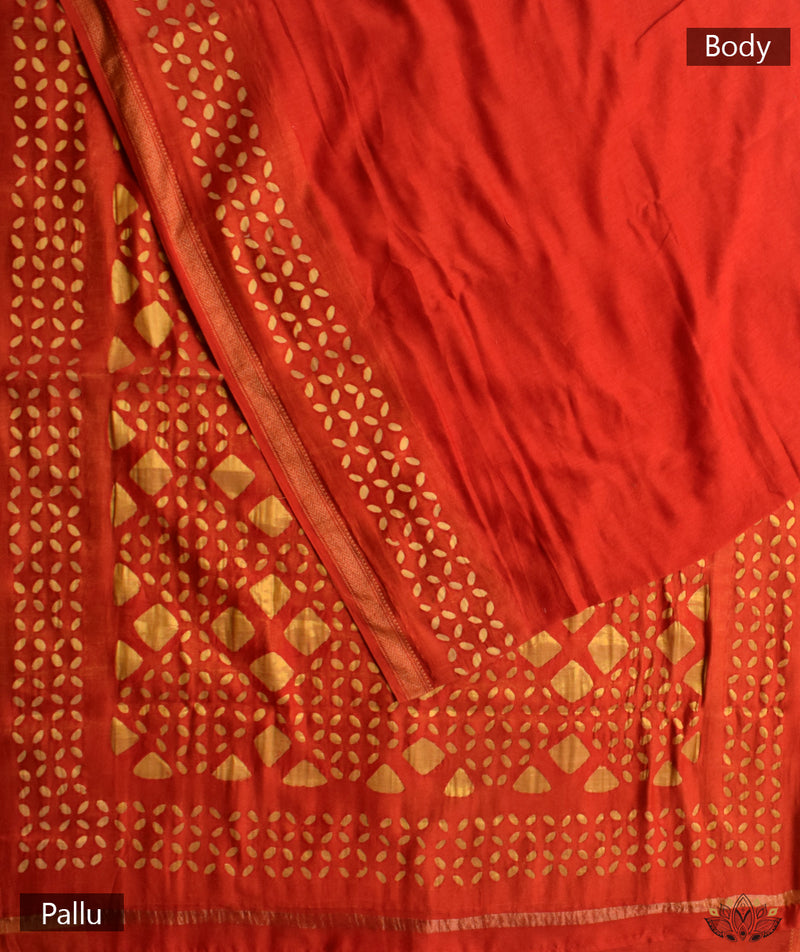 Applique HandStiched Chanderi Saree