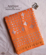 Applique HandStiched Chanderi Saree