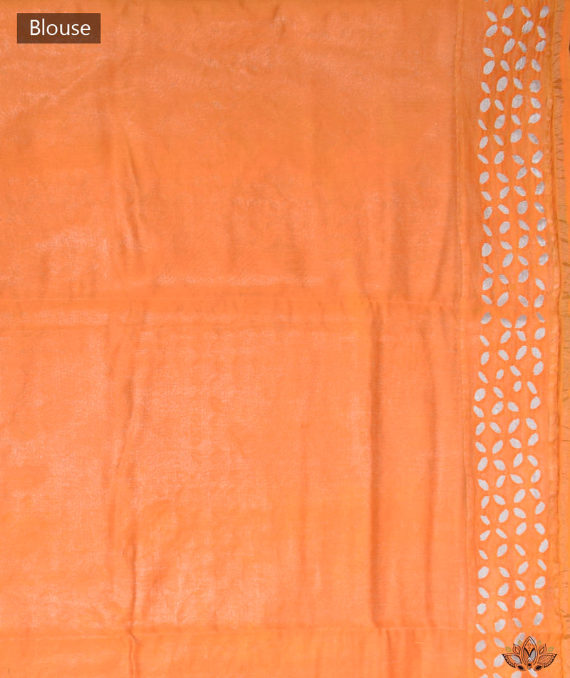 Applique HandStiched Chanderi Saree