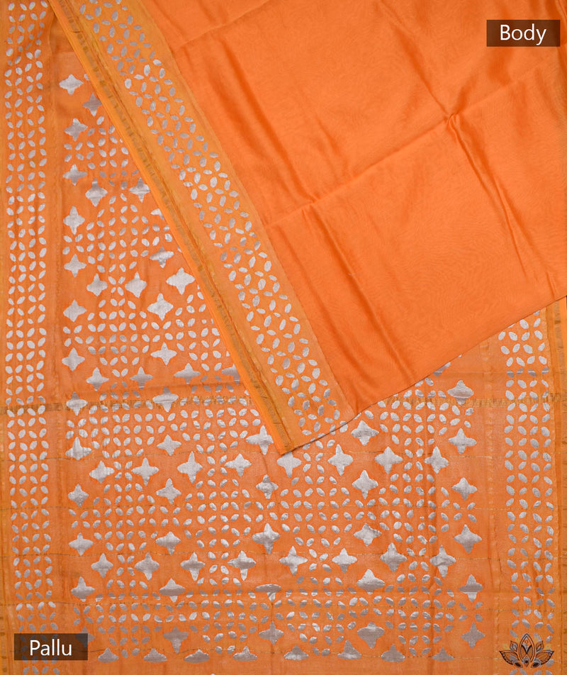 Applique HandStiched Chanderi Saree