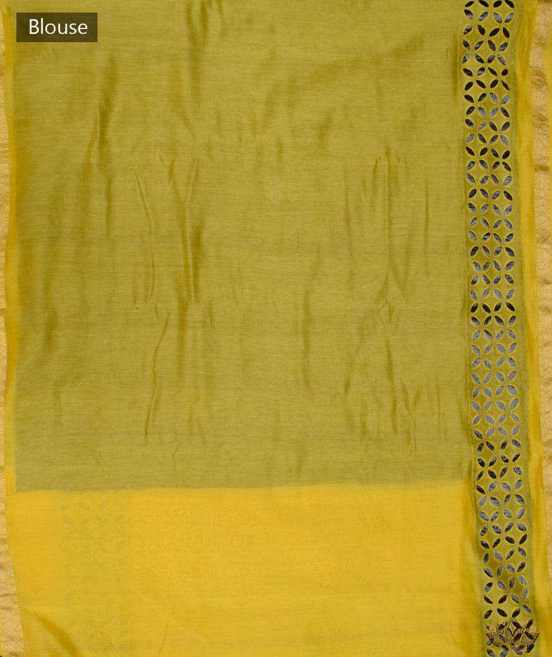 Applique HandStiched Chanderi Saree