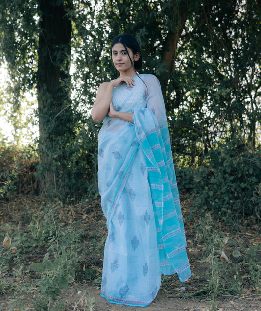 Bagru Handblock Printed saree