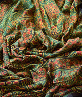 Ajrakh modal silk hand block printed saree