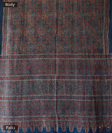 Ajrakh cotton hand block printed saree