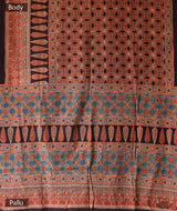 Ajrakh Cotton Handblock Printed Saree