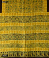 Ajrakh modal silk hand block printed saree