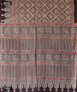 Ajrakh modal silk hand block printed saree