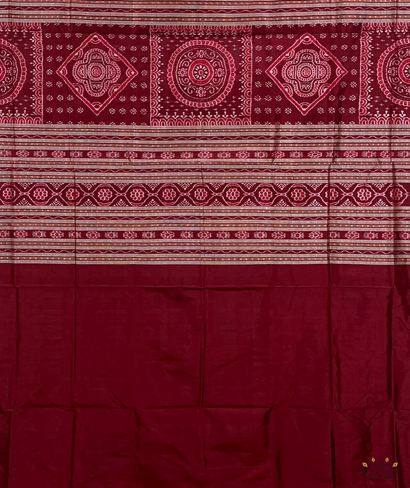 Black Deep Maroon Handloom Sambalpuri Saree – GoCoop