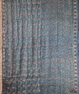 Ajrakh Silk Hand Block Printed Saree