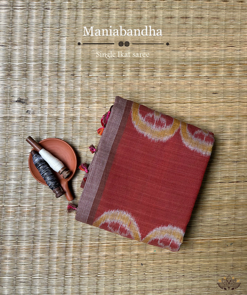 Maniabandha Single Ikat Handwoven Saree