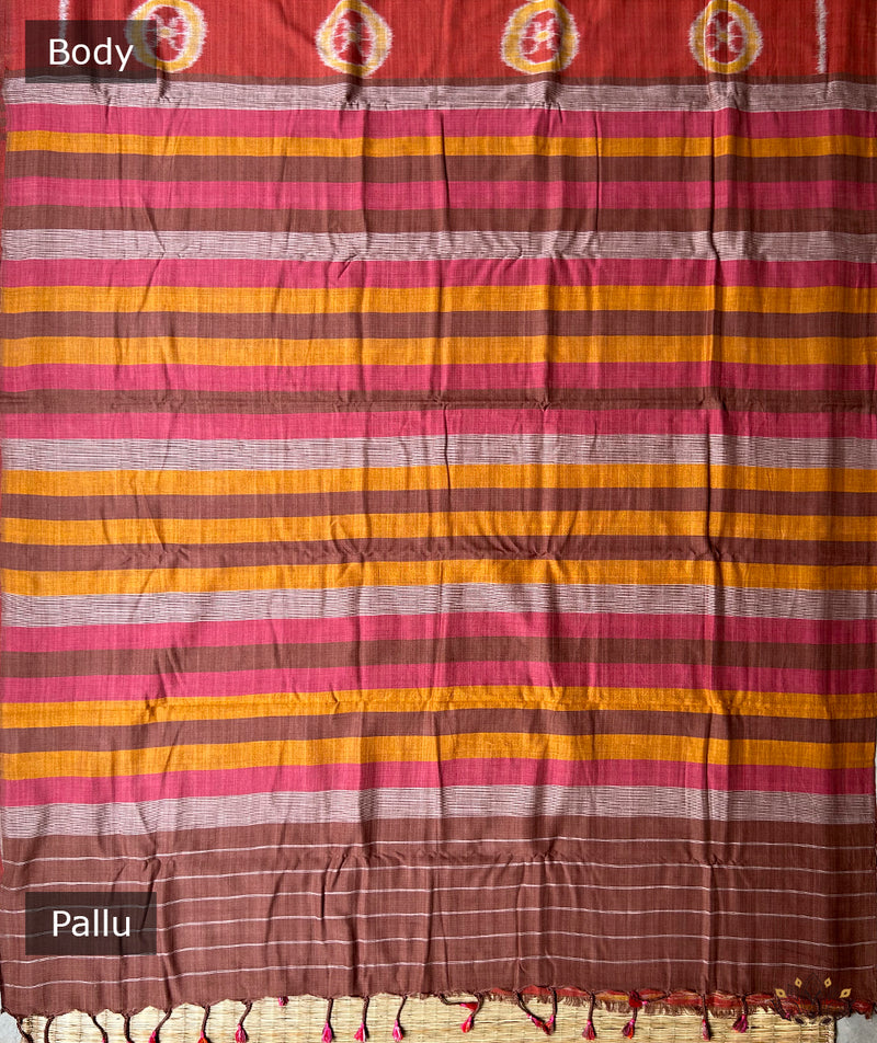 Maniabandha Single Ikat Handwoven Saree