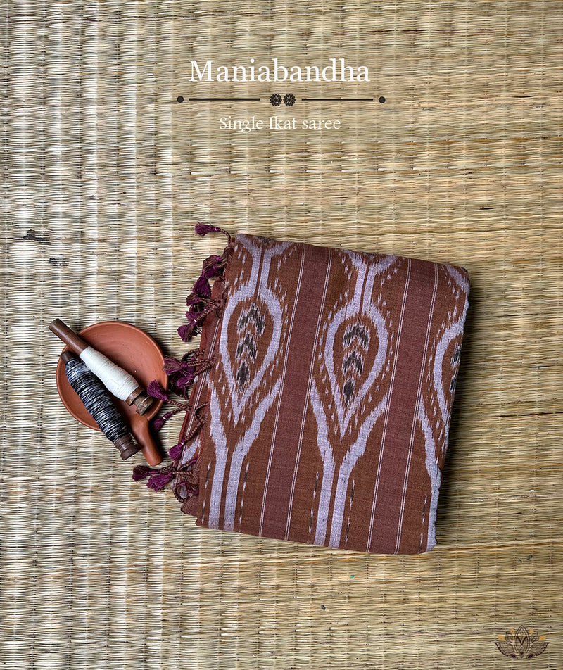 Maniabandha Single Ikat Handwoven Saree