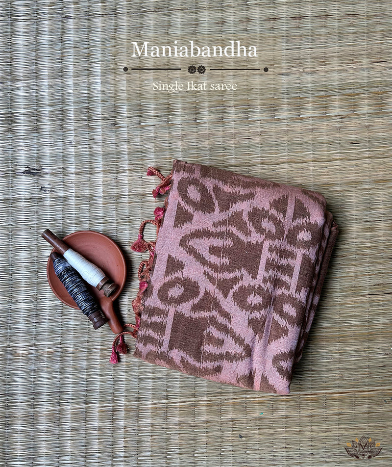 Maniabandha Single Ikat Handwoven Saree