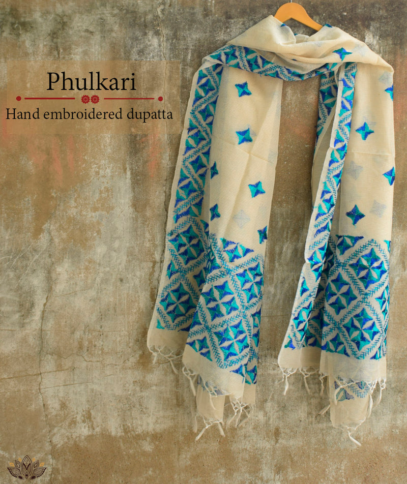 Phulkari Hand Embroidery Dupatta