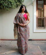 Madhubani Pure Tussar silk Hand Painted Saree