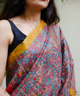 Madhubani Pure Tussar silk Hand Painted Saree