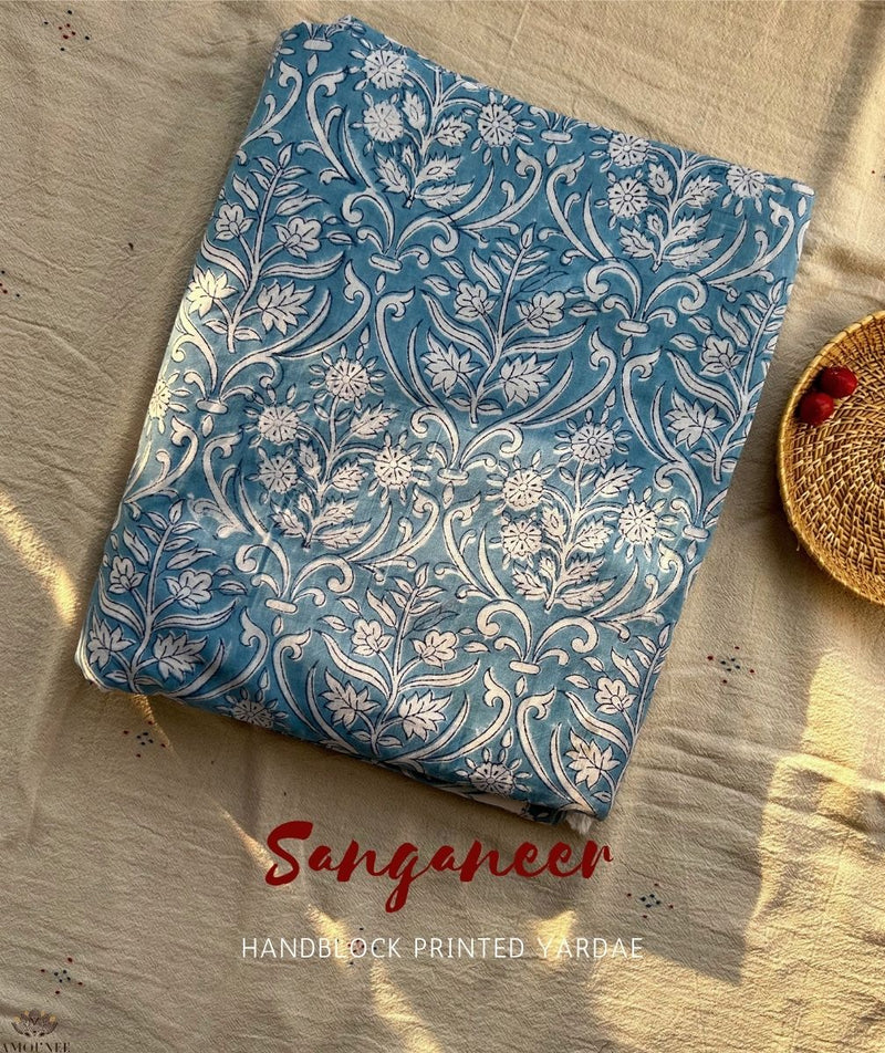 Sanganer Handblock Printed Yardage Fabric