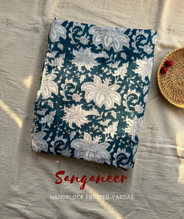 Sanganer Handblock Printed Yardage Fabric