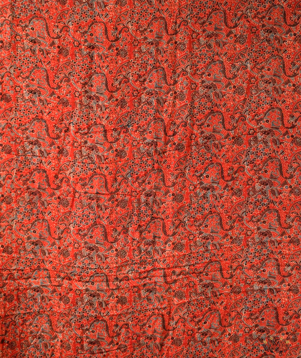 Ajrakh modal silk hand block printed yardage