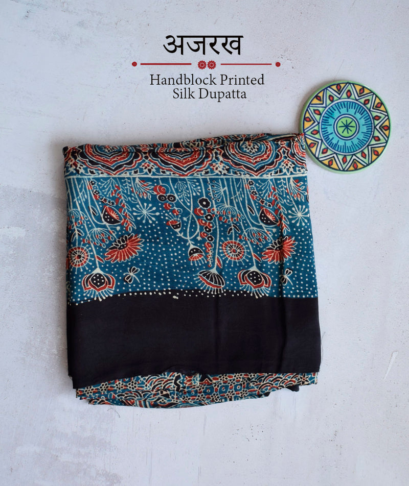 Ajrakh modal Silk Top Dupatta Set – RKG SHOPPING
