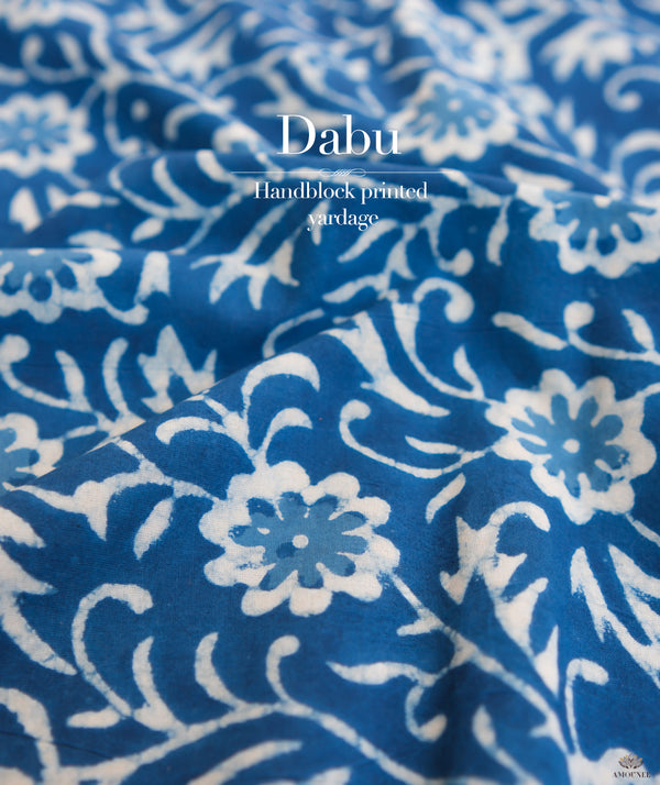 Cotton Dabu Handblock Printed Fabric
