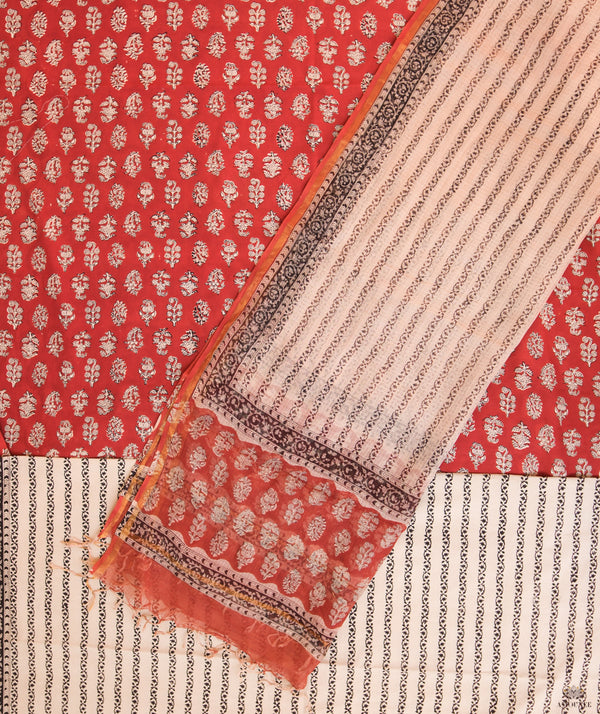 Handblock Printed Bagru cotton Suits with Kota Dupatta