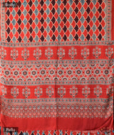 Ajrakh Modal Silk Hand Block Printed Saree