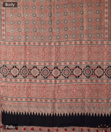 Ajrakh Modal Silk Hand Block Printed Saree