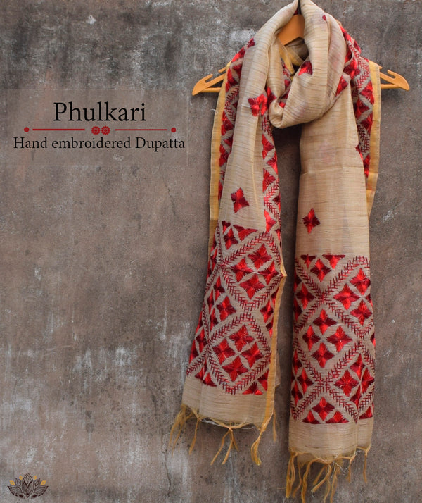 Phulkari Hand Embroidery Dupatta