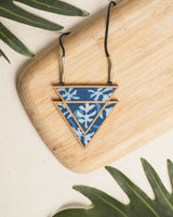 Indigo MDF Triangular necklace